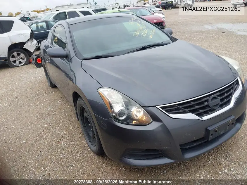 NISSAN ALTIMA 2012, VIN 1N4AL2EPXCC251260
