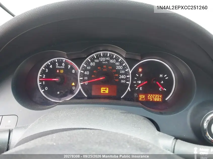 2012 NISSAN ALTIMA VIN 1N4AL2EPXCC251260 — фото 14