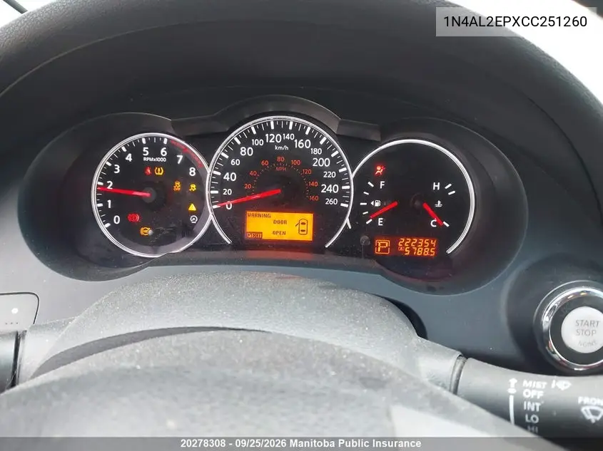 2012 NISSAN ALTIMA VIN 1N4AL2EPXCC251260 — фото 6