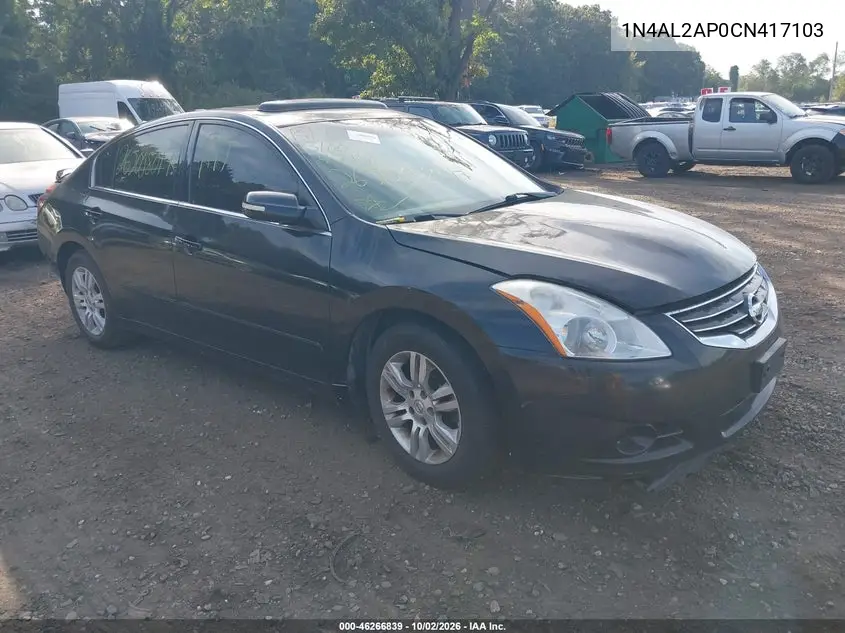 NISSAN ALTIMA 2012, VIN 1N4AL2AP0CN417103