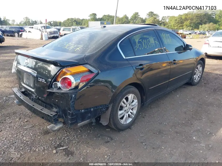 2012 NISSAN ALTIMA VIN 1N4AL2AP0CN417103 — фото 4