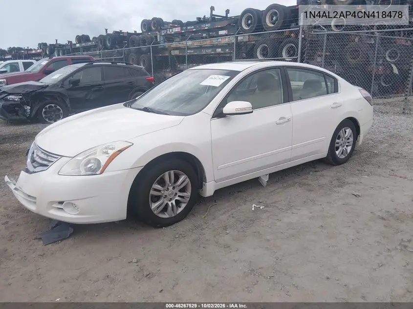 2012 NISSAN ALTIMA VIN 1N4AL2AP4CN418478 — фото 2