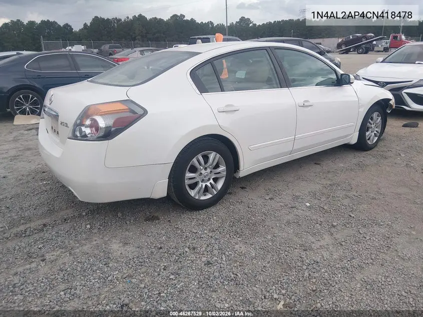2012 NISSAN ALTIMA VIN 1N4AL2AP4CN418478 — фото 4