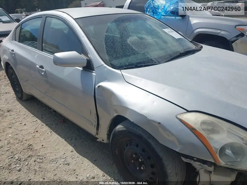 NISSAN ALTIMA 2012, VIN 1N4AL2AP7CC242960