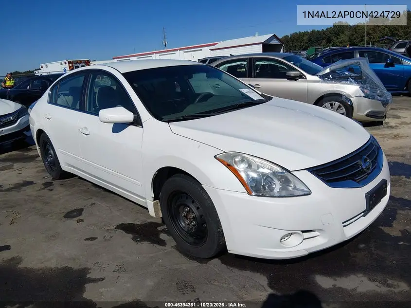 NISSAN ALTIMA 2012, VIN 1N4AL2AP0CN424729