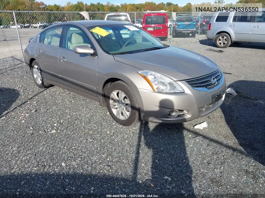 NISSAN ALTIMA 2012, VIN 1N4AL2AP6CN536550
