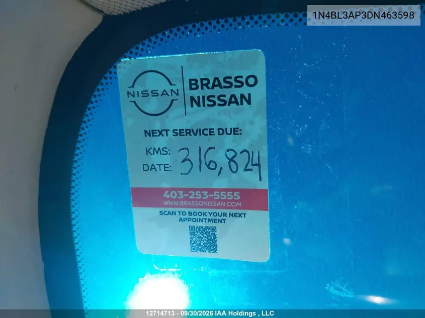 2013 NISSAN ALTIMA VIN 1N4BL3AP3DN463598 — фото 18