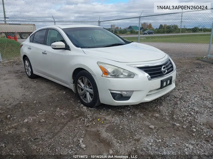 NISSAN ALTIMA 2014, VIN 1N4AL3AP0EN260424