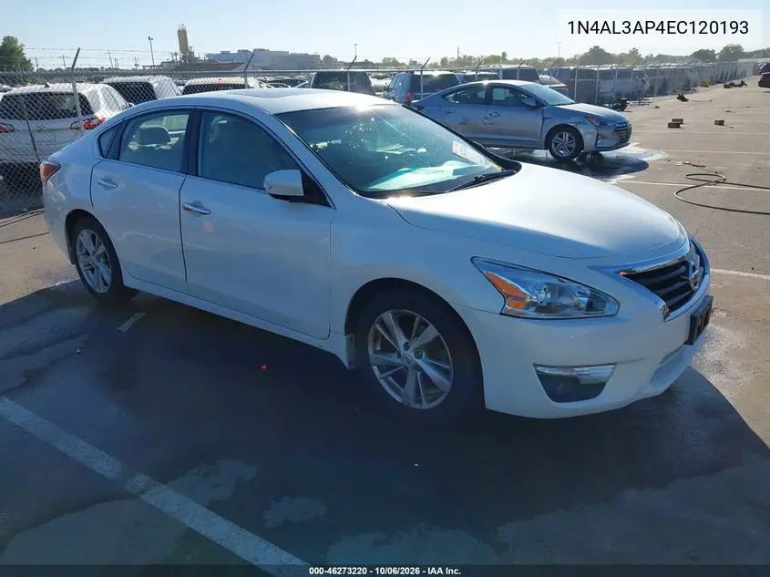 NISSAN ALTIMA 2014, VIN 1N4AL3AP4EC120193
