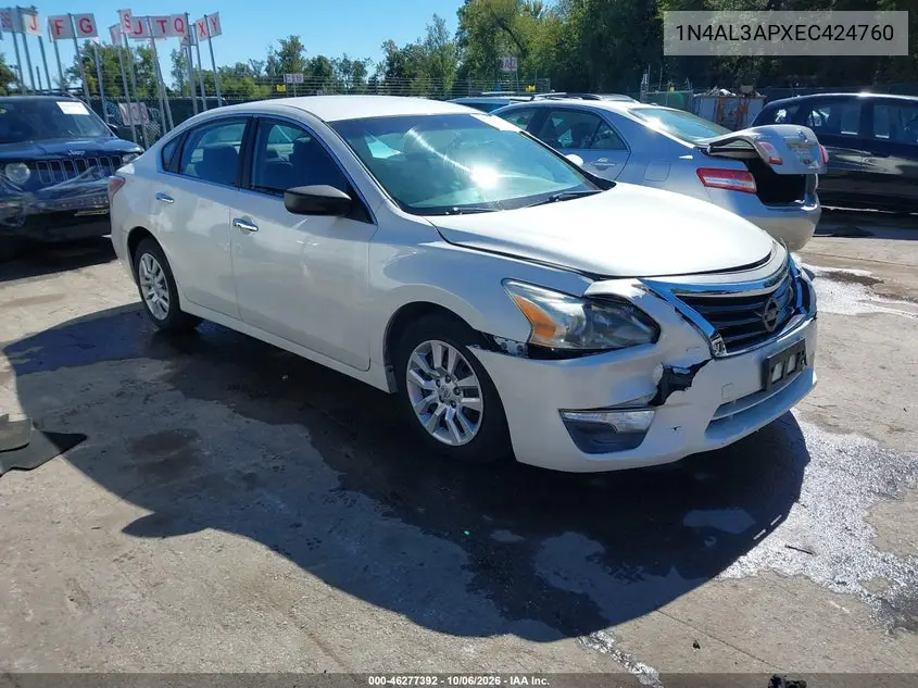 NISSAN ALTIMA 2014, VIN 1N4AL3APXEC424760