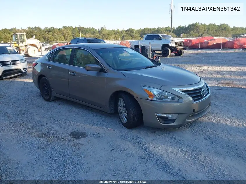 NISSAN ALTIMA 2014, VIN 1N4AL3APXEN361342