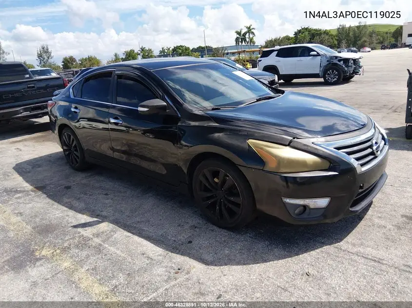 NISSAN ALTIMA 2014, VIN 1N4AL3AP0EC119025
