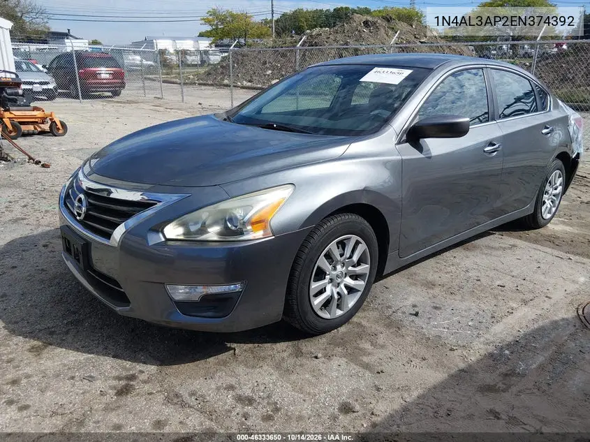 2014 NISSAN ALTIMA VIN 1N4AL3AP2EN374392 — фото 2