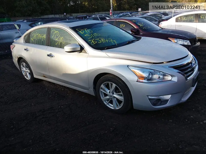 NISSAN ALTIMA 2014, VIN 1N4AL3AP3EC103241