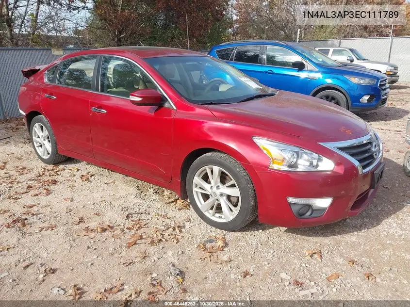 NISSAN ALTIMA 2014, VIN 1N4AL3AP3EC111789