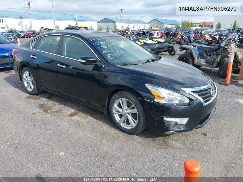 NISSAN ALTIMA 2015, VIN 1N4AL3AP7FN906270