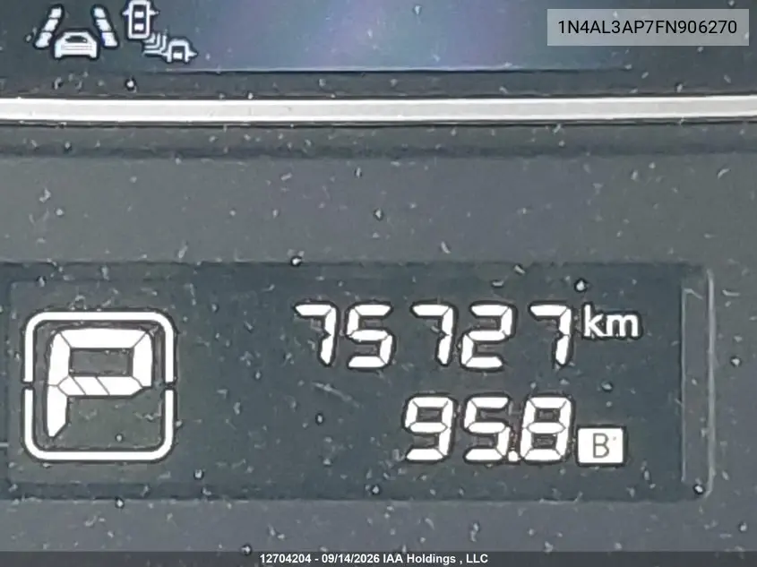 2015 NISSAN ALTIMA VIN 1N4AL3AP7FN906270 — фото 14
