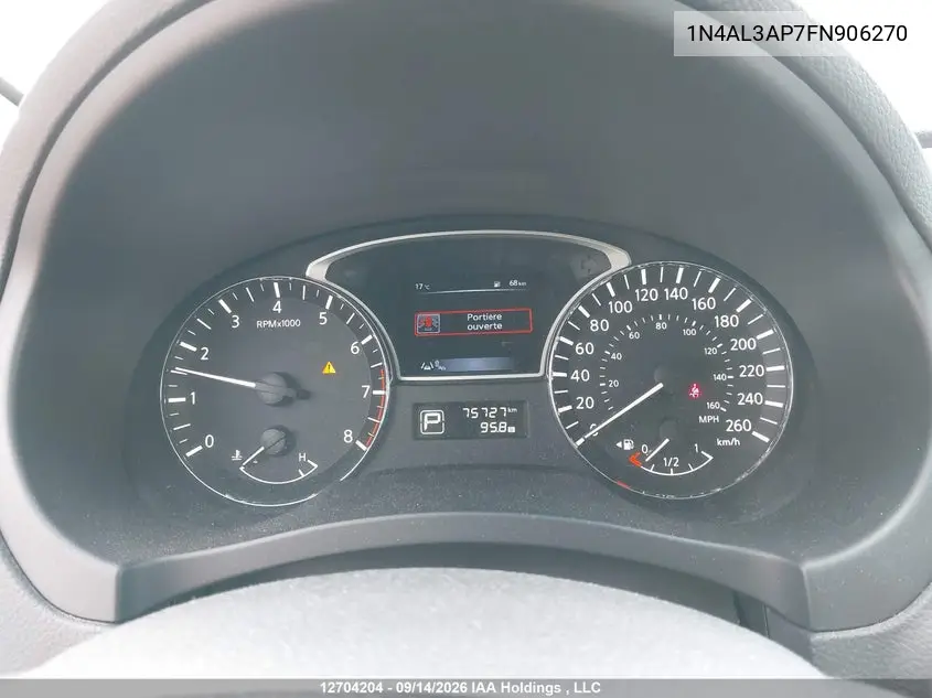 2015 NISSAN ALTIMA VIN 1N4AL3AP7FN906270 — фото 7