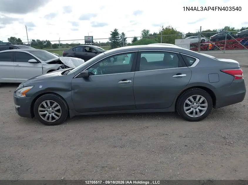 2015 NISSAN ALTIMA VIN 1N4AL3AP4FN403540 — фото 13