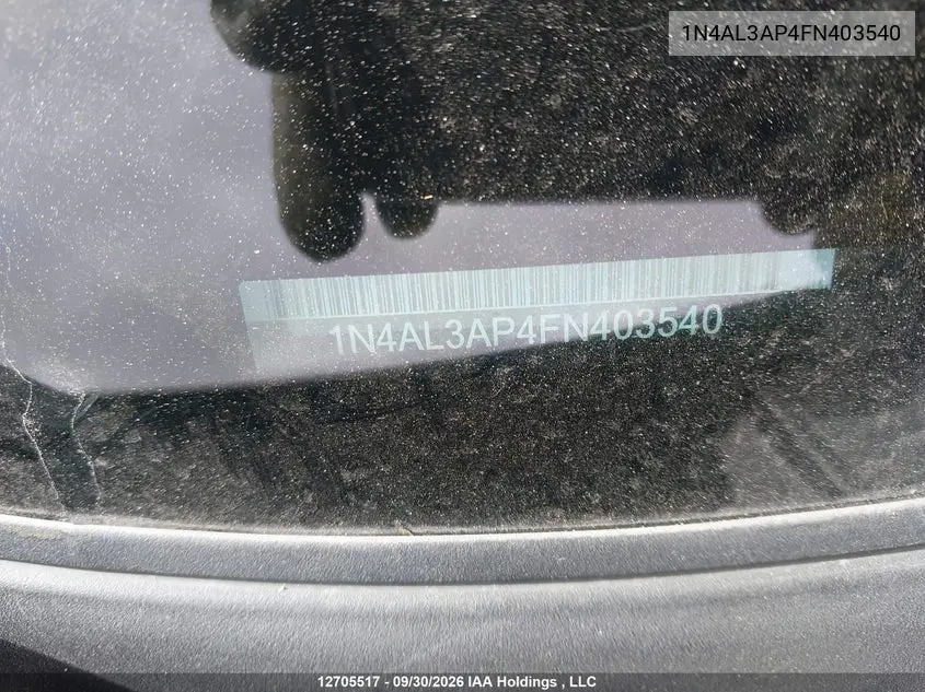 2015 NISSAN ALTIMA VIN 1N4AL3AP4FN403540 — фото 19