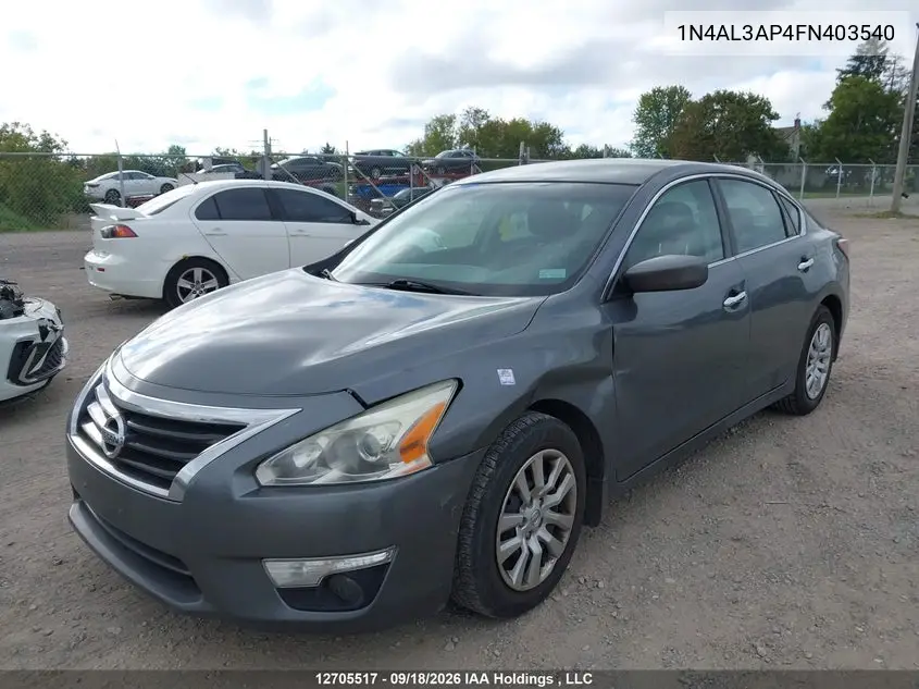 2015 NISSAN ALTIMA VIN 1N4AL3AP4FN403540 — фото 2