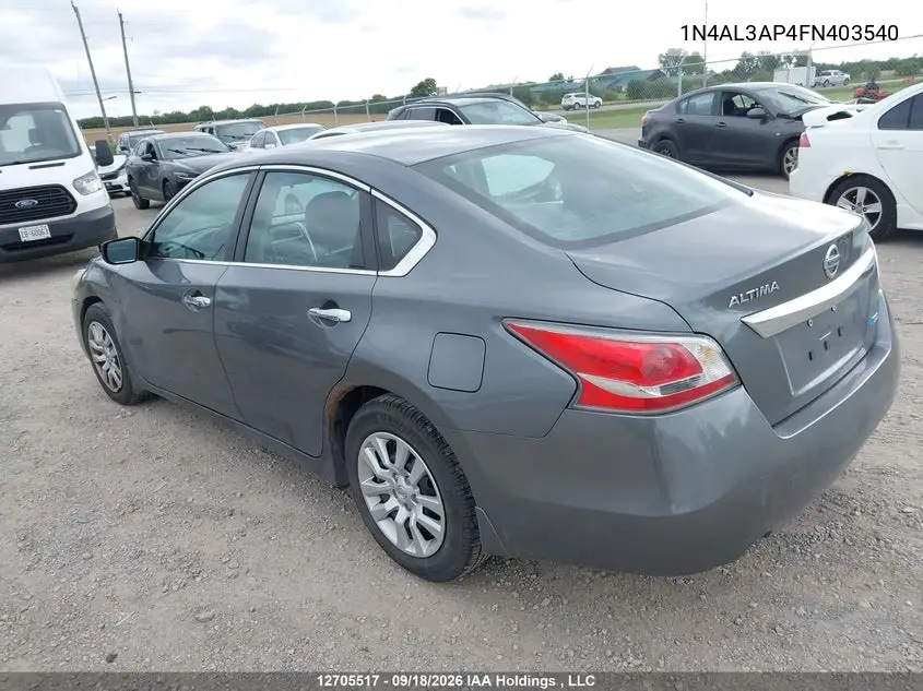 2015 NISSAN ALTIMA VIN 1N4AL3AP4FN403540 — фото 3