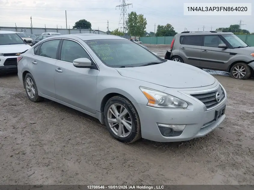 NISSAN ALTIMA 2015, VIN 1N4AL3AP3FN864020