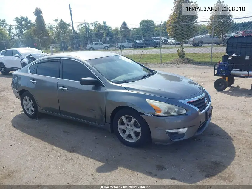 NISSAN ALTIMA 2015, VIN 1N4AL3AP3FC208010