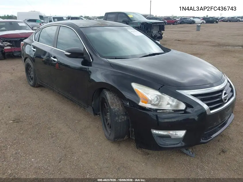 NISSAN ALTIMA 2015, VIN 1N4AL3AP2FC436743