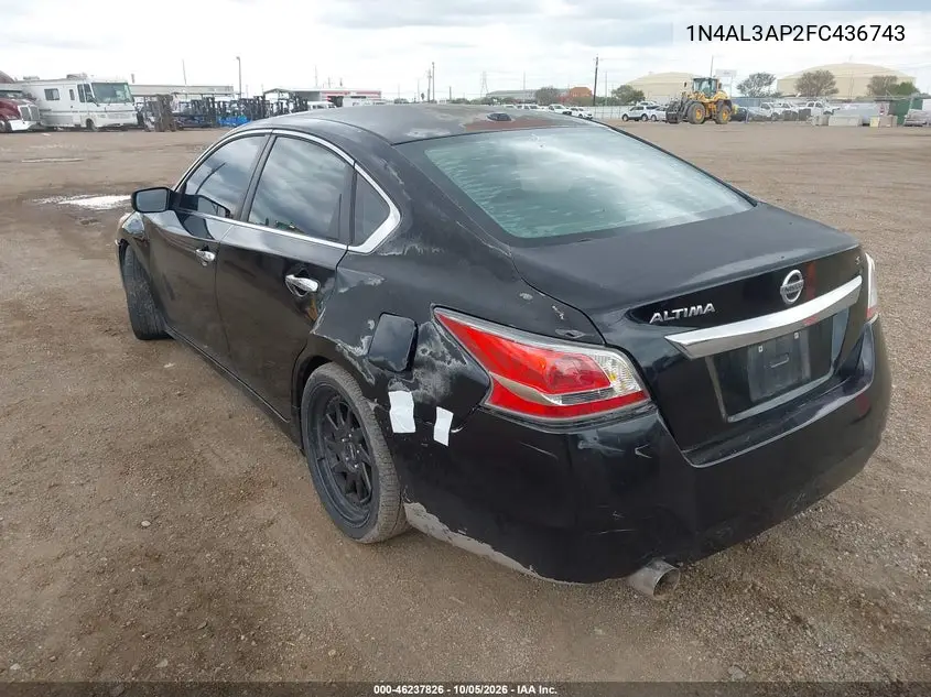2015 NISSAN ALTIMA VIN 1N4AL3AP2FC436743 — фото 3