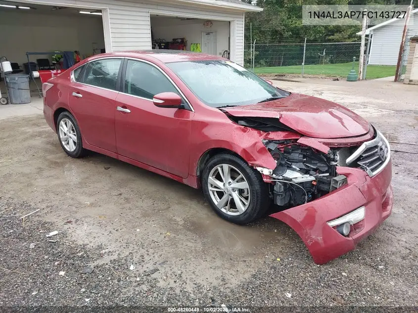 NISSAN ALTIMA 2015, VIN 1N4AL3AP7FC143727