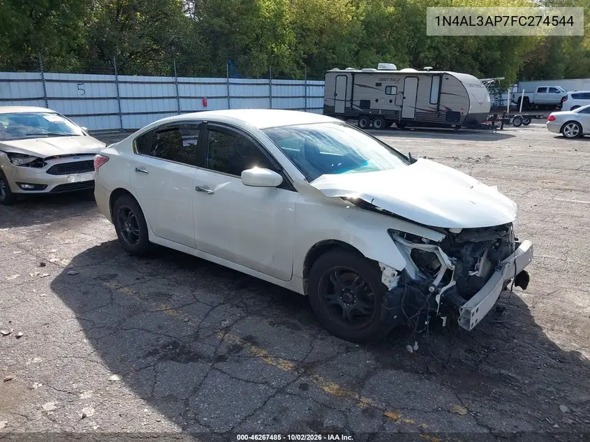 NISSAN ALTIMA 2015, VIN 1N4AL3AP7FC274544
