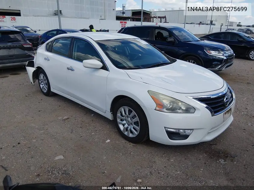 NISSAN ALTIMA 2015, VIN 1N4AL3AP8FC275699