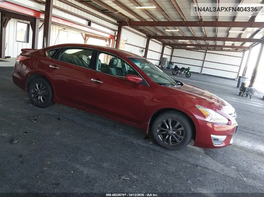 NISSAN ALTIMA 2015, VIN 1N4AL3APXFN404336