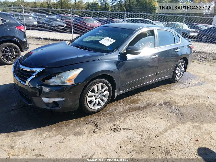 2015 NISSAN ALTIMA VIN 1N4AL3AP1FC432702 — фото 2