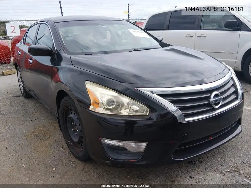 NISSAN ALTIMA 2015, VIN 1N4AL3AP8FC116181