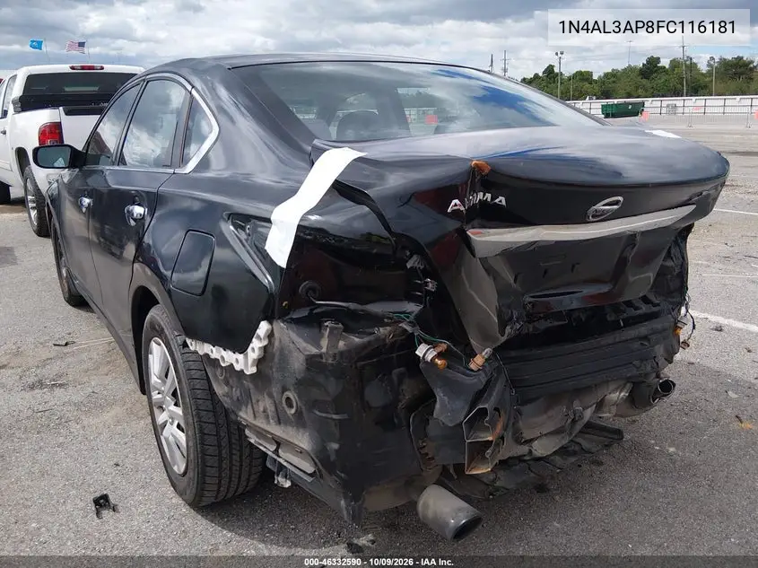 2015 NISSAN ALTIMA VIN 1N4AL3AP8FC116181 — фото 3