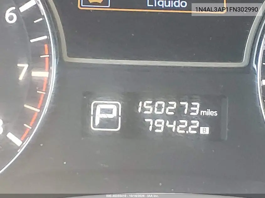2015 NISSAN ALTIMA VIN 1N4AL3AP1FN302990 — фото 15