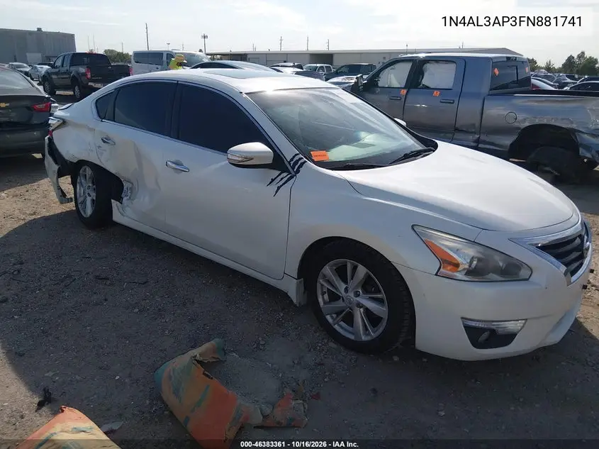 NISSAN ALTIMA 2015, VIN 1N4AL3AP3FN881741