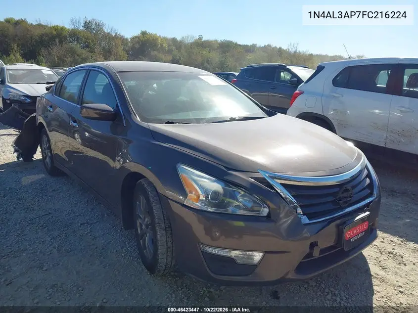 NISSAN ALTIMA 2015, VIN 1N4AL3AP7FC216224