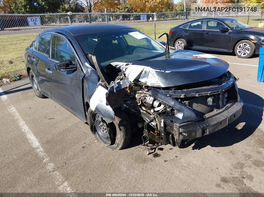 NISSAN ALTIMA 2015, VIN 1N4AL3AP2FC191748