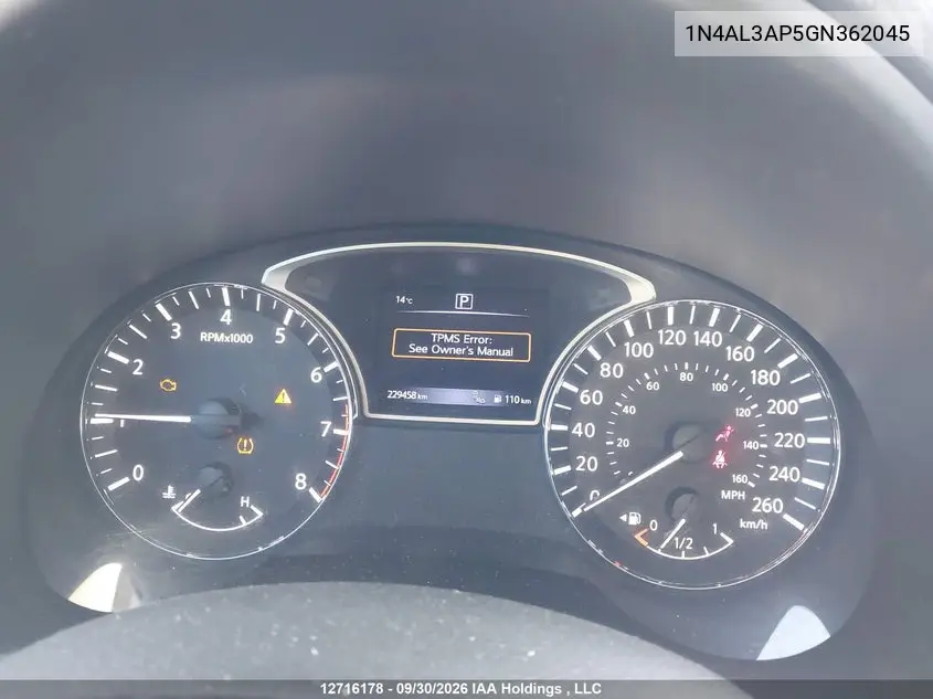 2016 NISSAN ALTIMA VIN 1N4AL3AP5GN362045 — фото 7