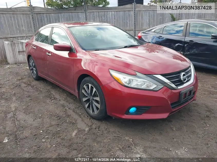 NISSAN ALTIMA 2016, VIN 1N4AL3AP3GN387428