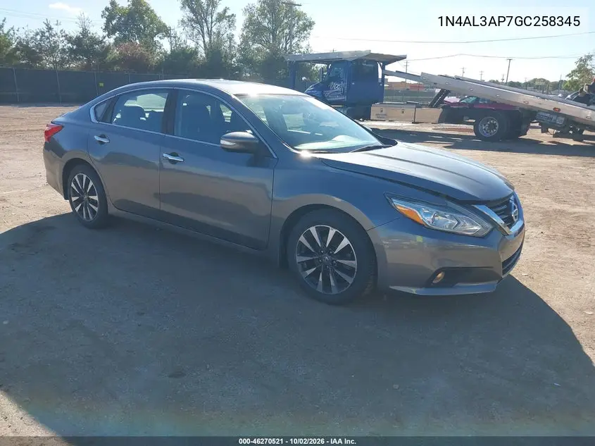 NISSAN ALTIMA 2016, VIN 1N4AL3AP7GC258345