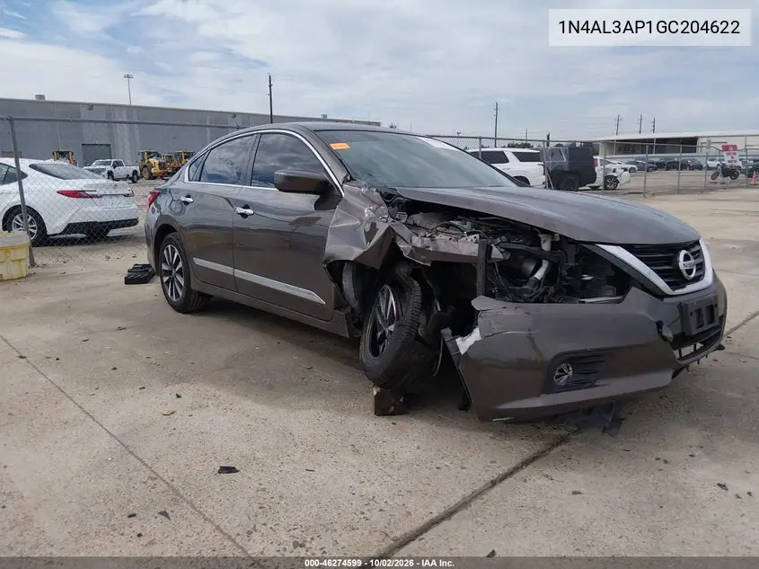 NISSAN ALTIMA 2016, VIN 1N4AL3AP1GC204622