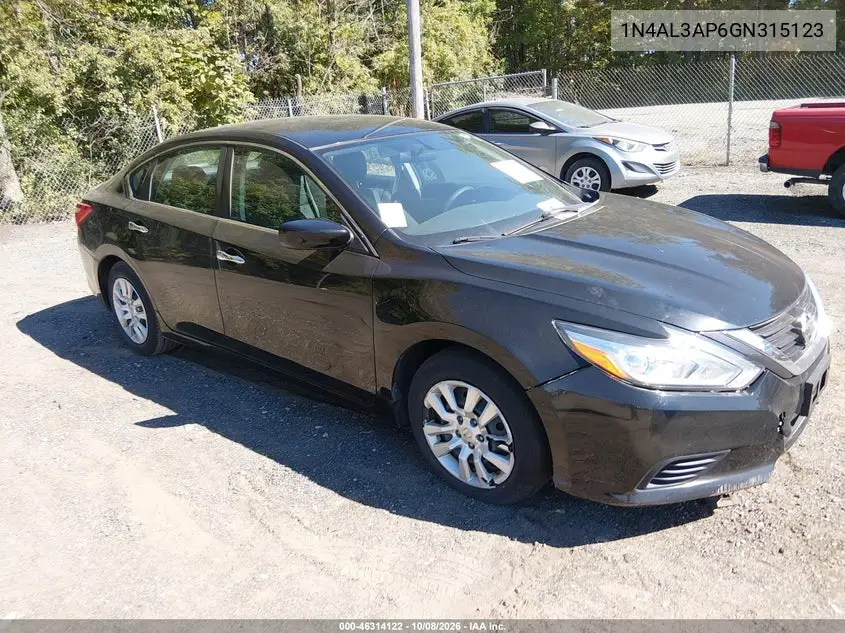 NISSAN ALTIMA 2016, VIN 1N4AL3AP6GN315123