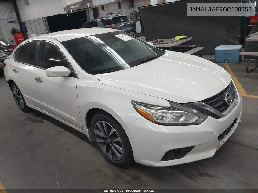 NISSAN ALTIMA 2016, VIN 1N4AL3AP9GC138353