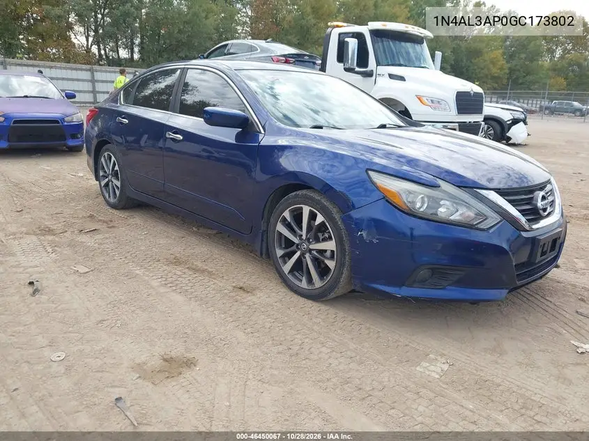 NISSAN ALTIMA 2016, VIN 1N4AL3AP0GC173802