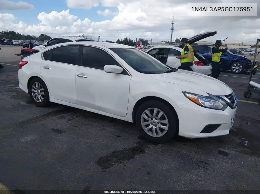NISSAN ALTIMA 2016, VIN 1N4AL3AP5GC175951