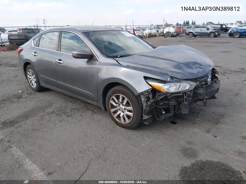 NISSAN ALTIMA 2016, VIN 1N4AL3AP3GN389812